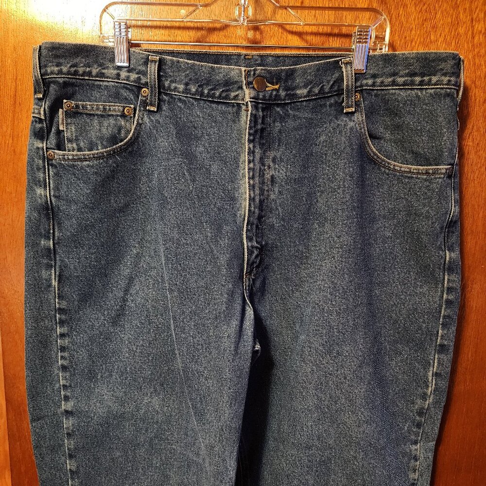 Men's 42x32 Carhartt B17 DST Medium Wash Relaxed Fit Demin Blue Jeans